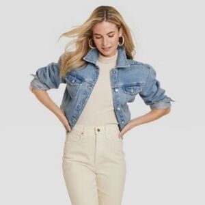 Universal Thread Relaxed-Fit Crop Denim Jacket